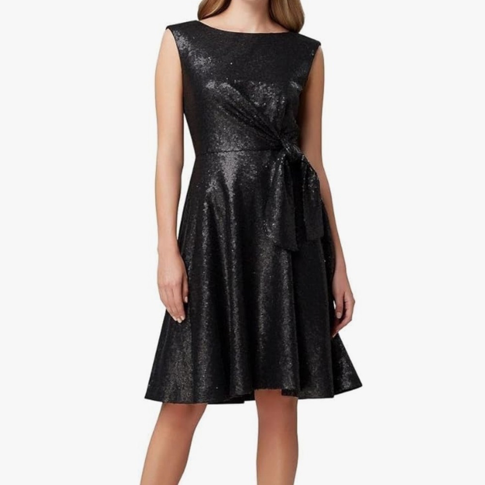 Tahari / Arthur S Levine Sequin Tie Waist Dress